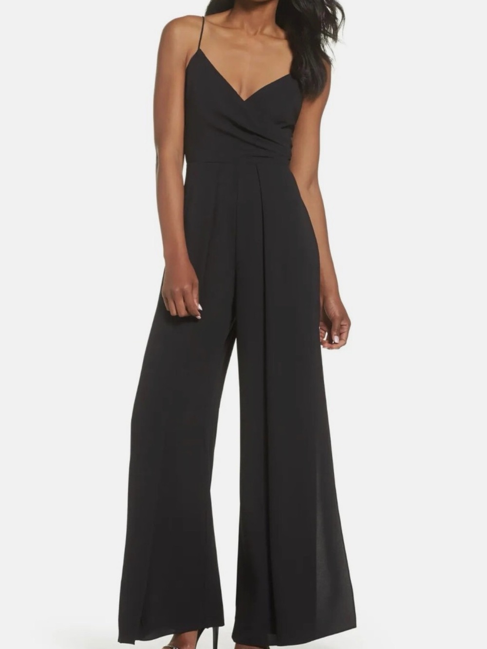 Vince Camuto Black Spaghetti-Strap, Wide Leg Formal Jumpsuit, Size 4